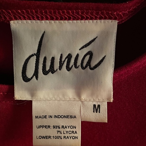 Long sleeve party dress - red pleated mini, size medium - Picture 4 of 5